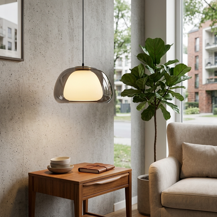 Adjustable Glass Dome Pendant Light