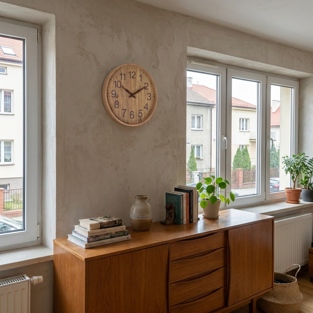 Large Digit Wooden Wall Clock