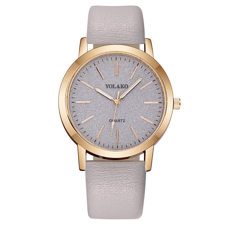 White Glitter Chain Bracelet Watch front view
