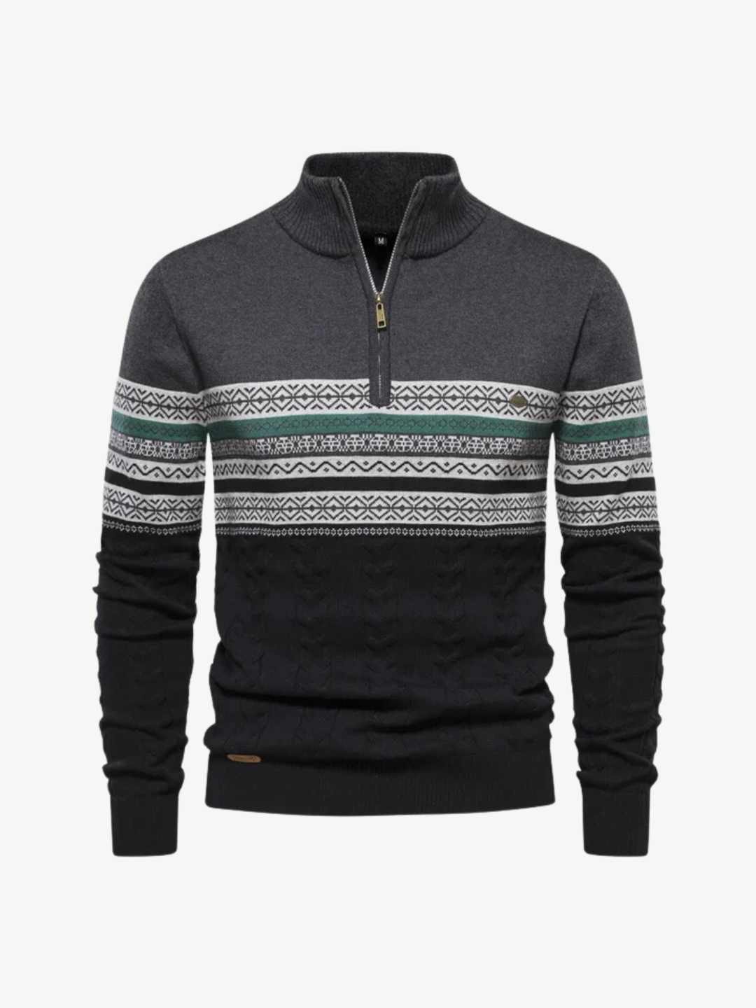 Fair Isle Quarter Zip Sweater detail view 1