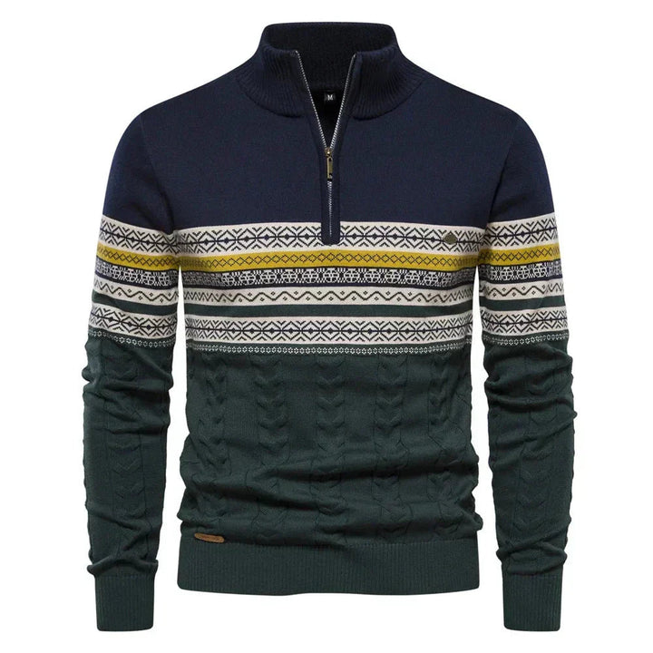 Fair Isle Quarter Zip Sweater lifestyle view 2