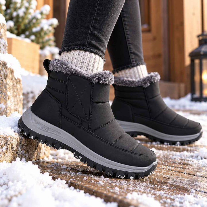 Faux-Fur Collar Snow Boots alternate view 2