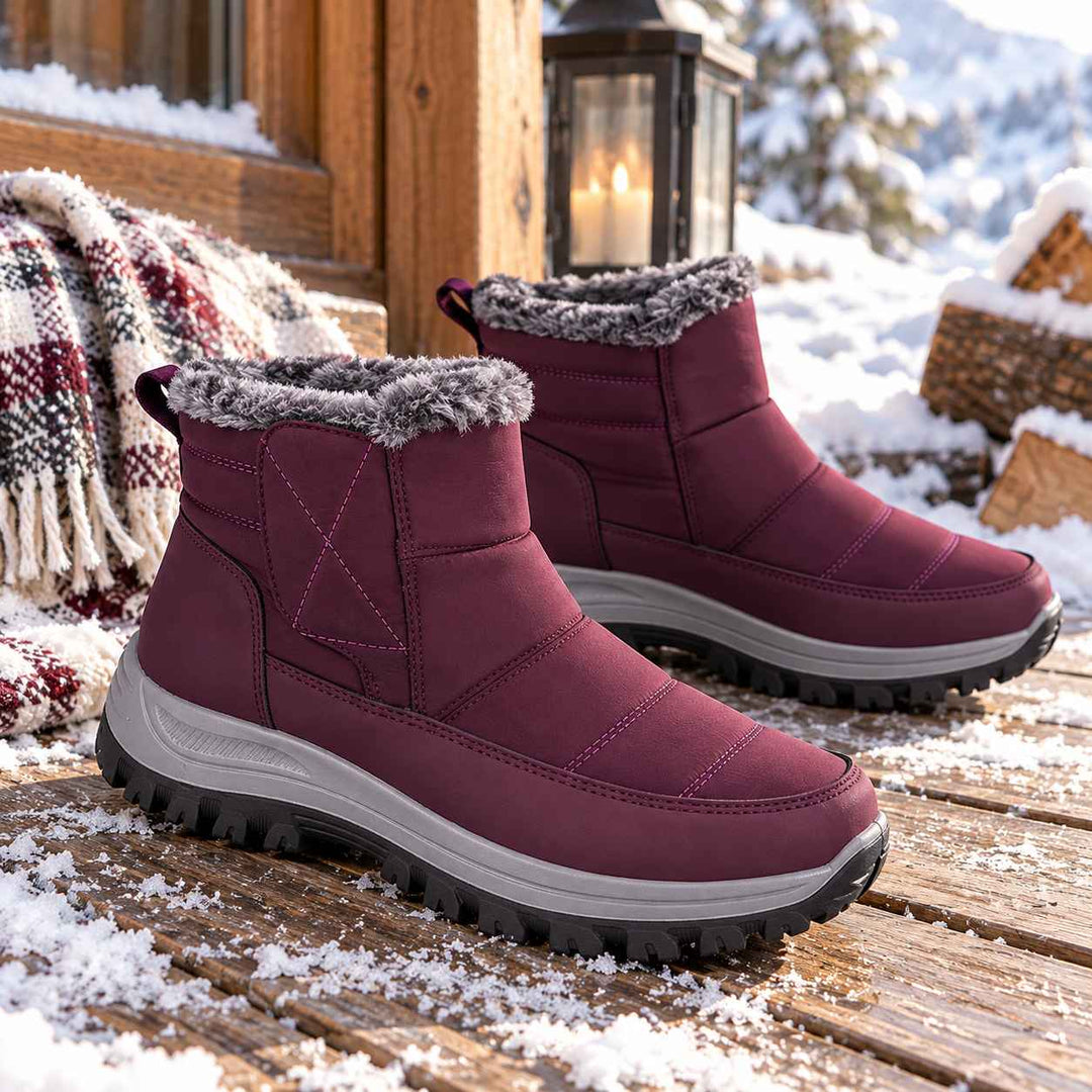 Faux-Fur Collar Snow Boots alternate view 4