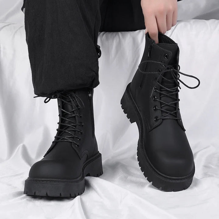 Faux Leather Lug-Sole Boots alternate view 2