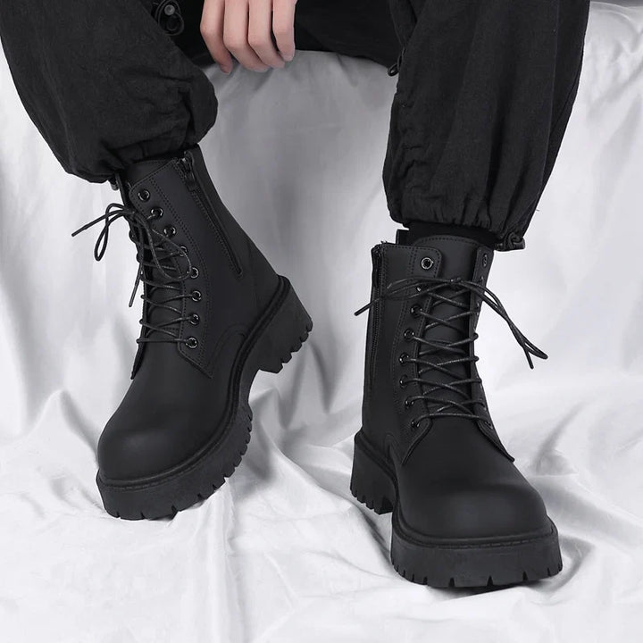 Faux Leather Lug-Sole Boots alternate view 3