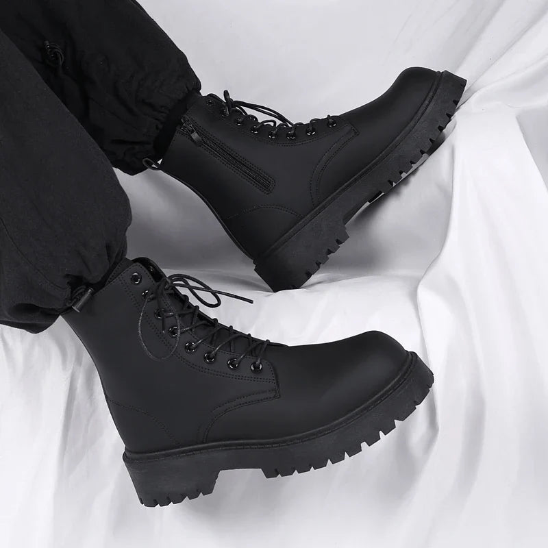 Faux Leather Lug-Sole Boots alternate view 4
