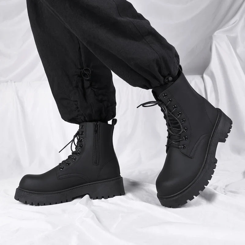 Faux Leather Lug-Sole Boots alternate view 5