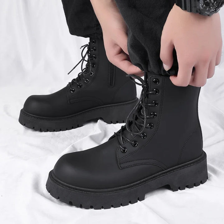 Faux Leather Lug-Sole Boots alternate view 7
