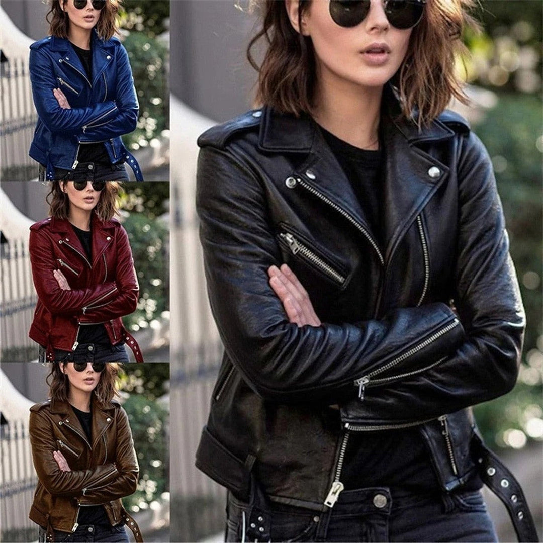 Faux Leather Moto Jacket color options
