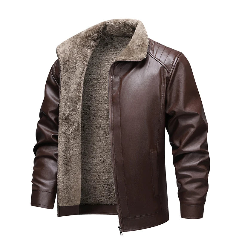 Faux Leather Moto Jacket front view