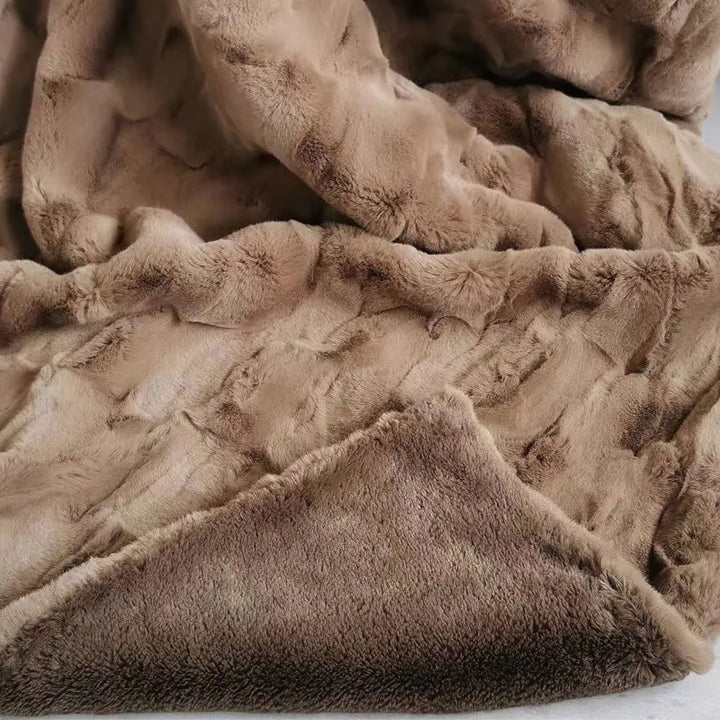 Faux Mink Fur Throw Blanket texture detail