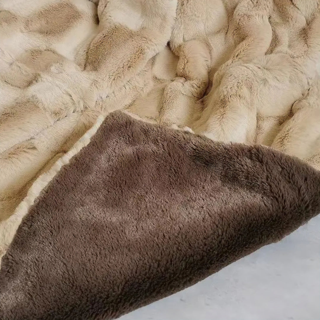 Faux Mink Fur Throw Blanket size comparison
