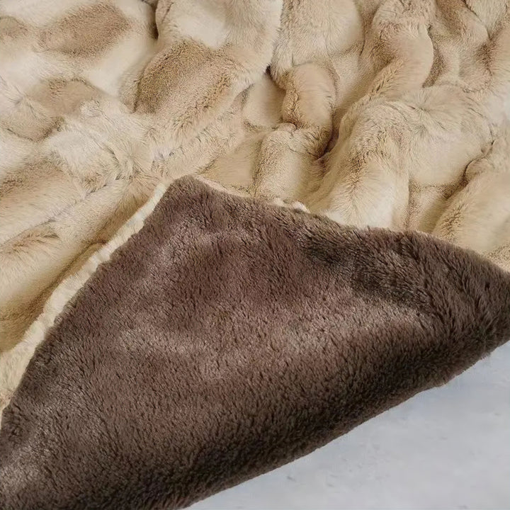 Faux Mink Fur Throw Blanket size comparison