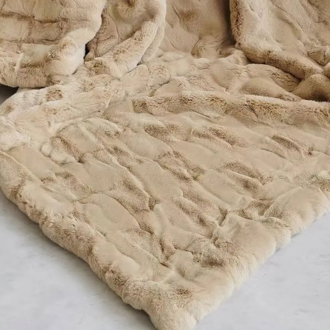 Faux Mink Fur Throw Blanket color options display