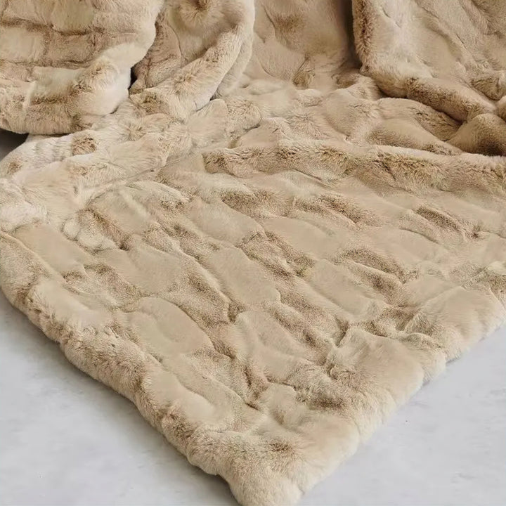 Faux Mink Fur Throw Blanket color options display