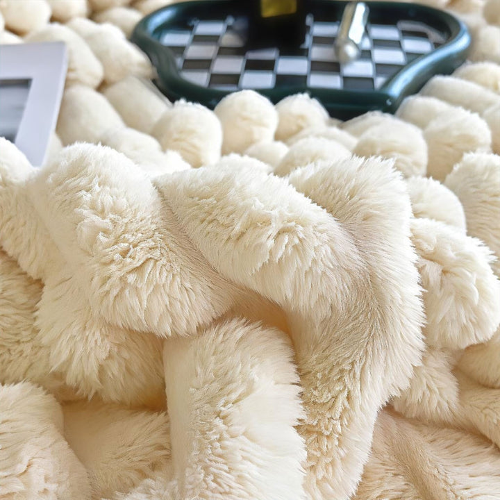 Faux Rabbit Plush Throw Blanket color options display