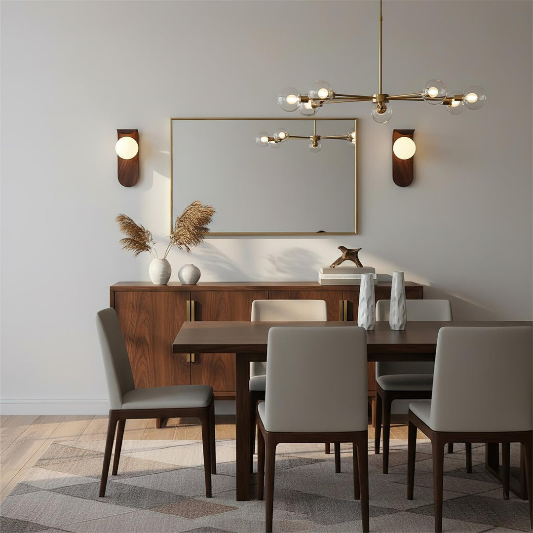 Faux-Wood Curved Arm Sconce bedroom lifestyle