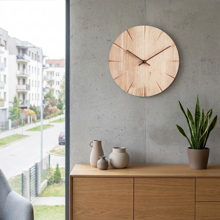 Minimalist Wooden Wall Clock