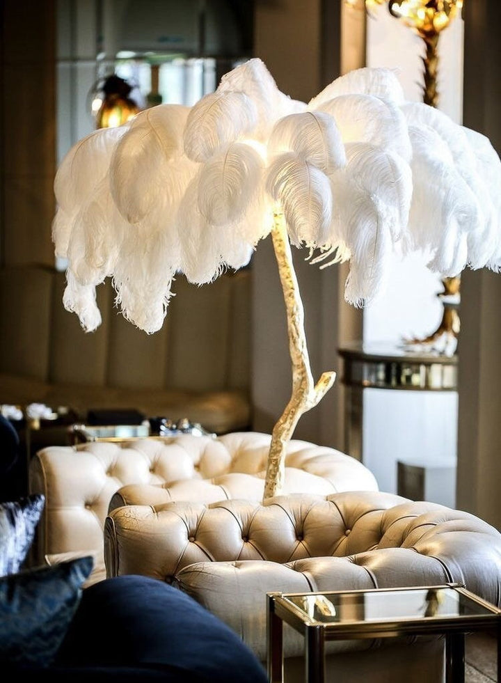 Feather Resin LED Floor Lamp front view