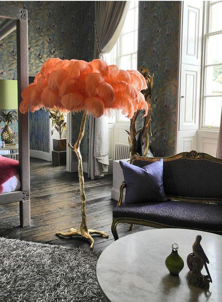 Feather Resin LED Floor Lamp detail view