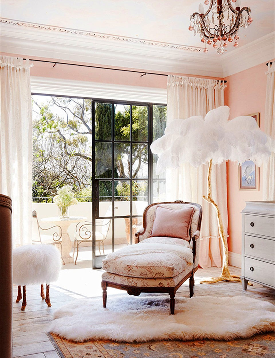 Feather Resin LED Floor Lamp table lamp size