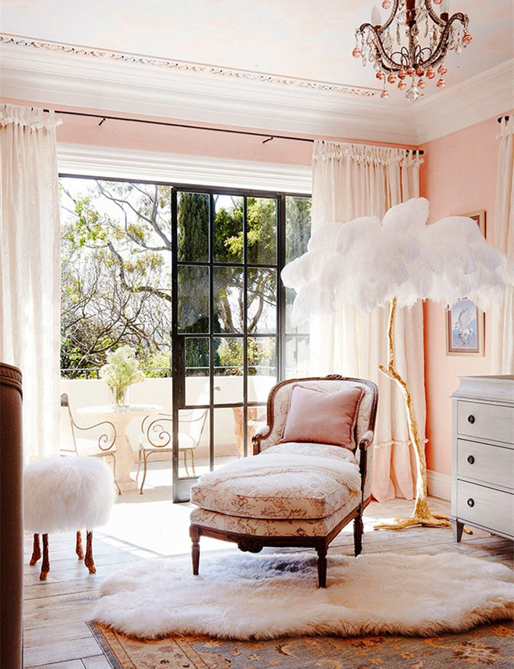 Feather Resin LED Floor Lamp table lamp size