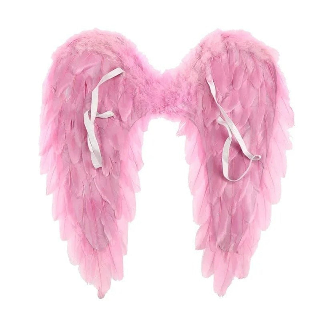 Feathered angel costume wings with adjustable elastic straps