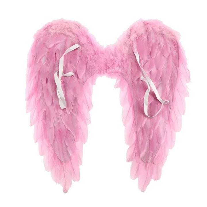 Feathered angel costume wings with adjustable elastic straps