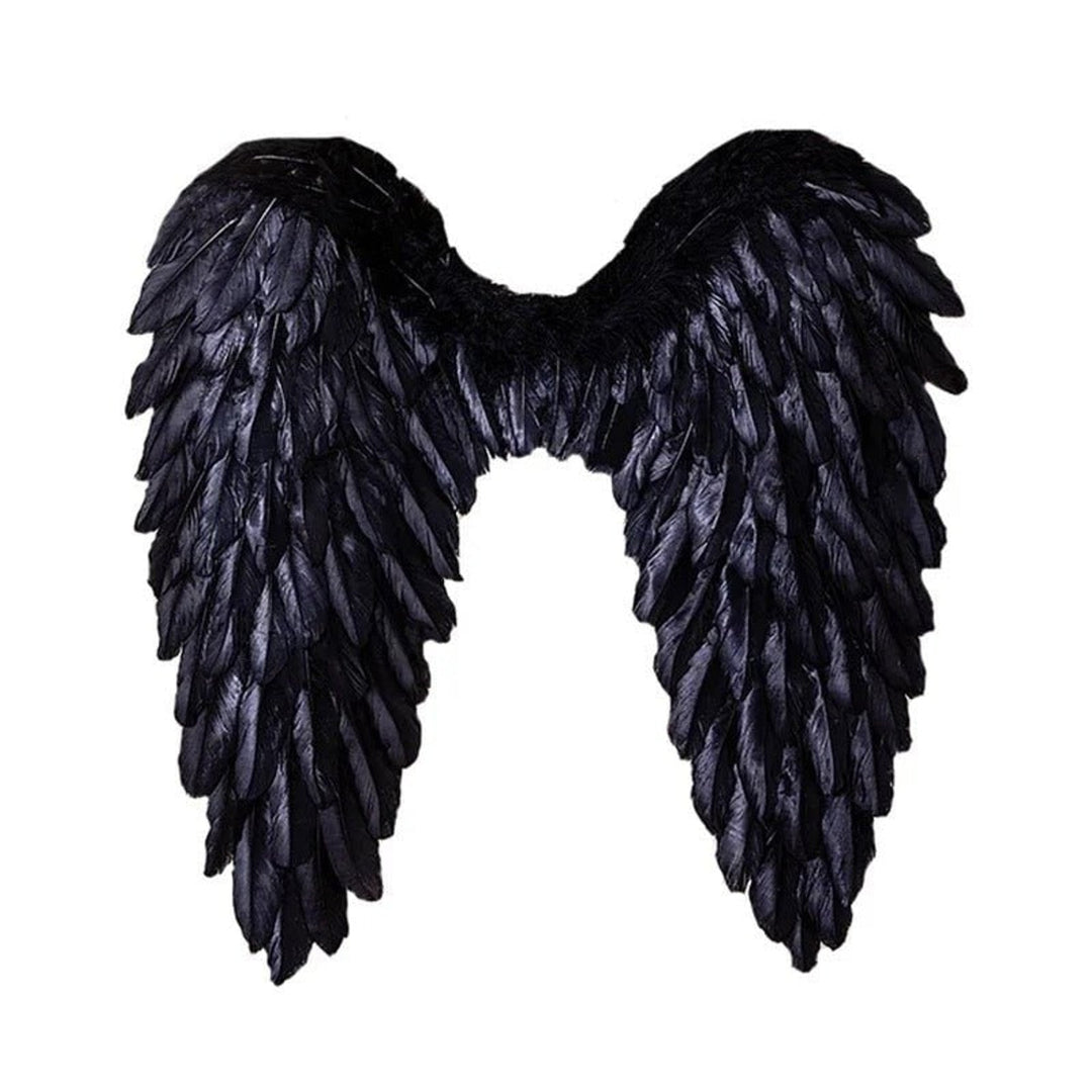 Feathered angel costume wings folded flat for storage