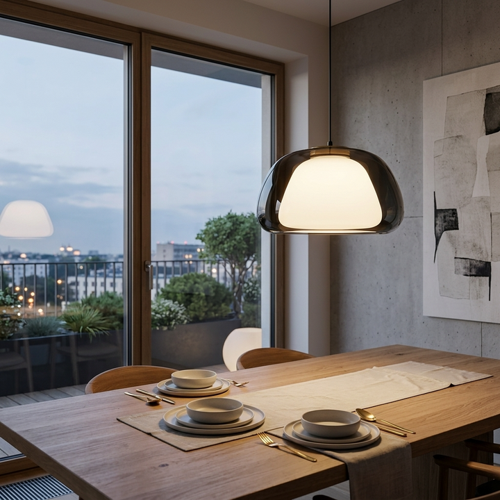Adjustable Glass Dome Pendant Light