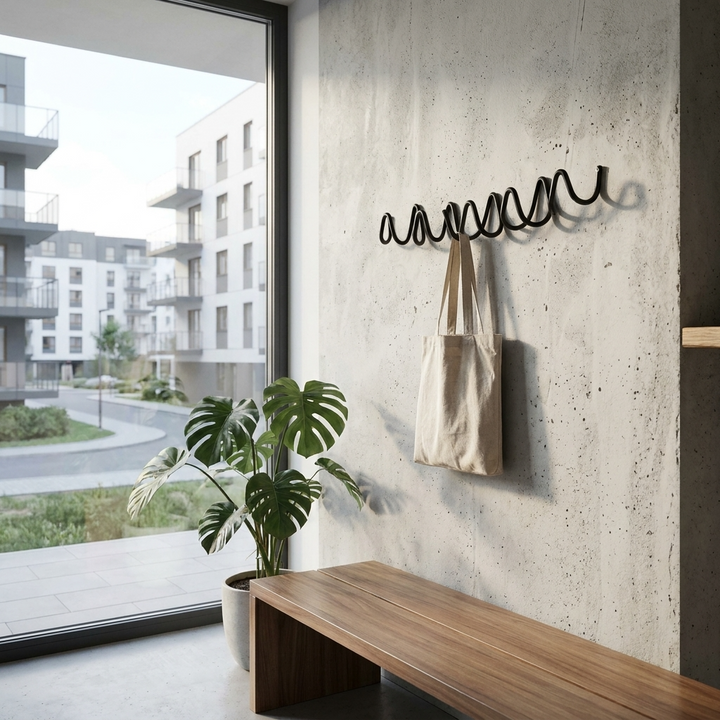 Wave Design Steel Wall Hooks