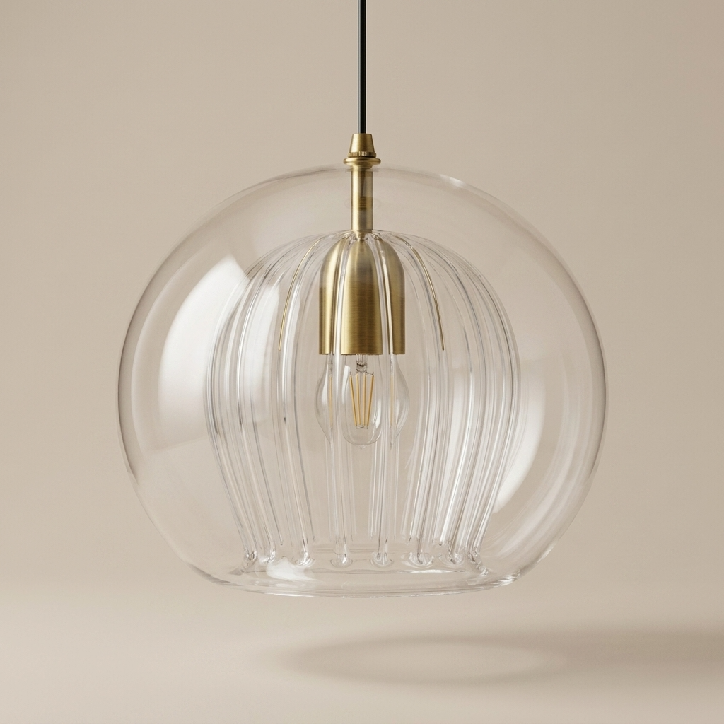 Textured Glass Globe Pendant Light