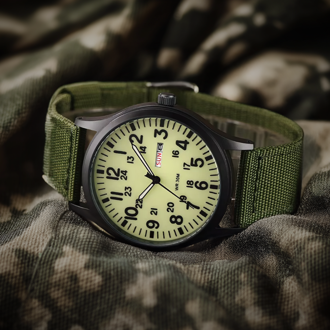 Green Fluorescent Field Watch with Sapphire Glass lifestyle