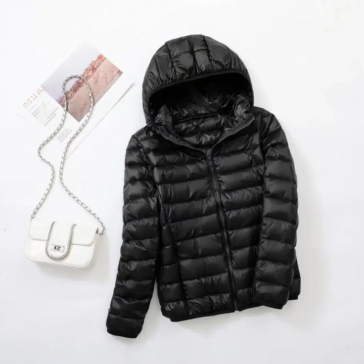 Bordeaux Red Fitted Insulated Puffer Jacket front view
