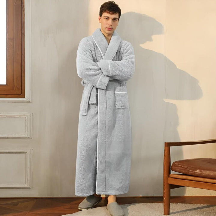 Flannel Shawl-Collar Robe cuff detail
