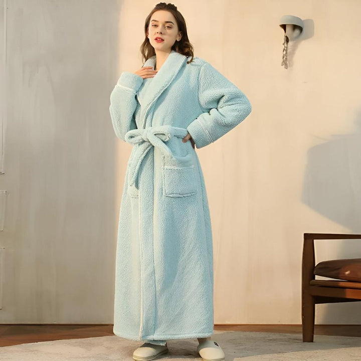 Flannel Shawl-Collar Robe back view