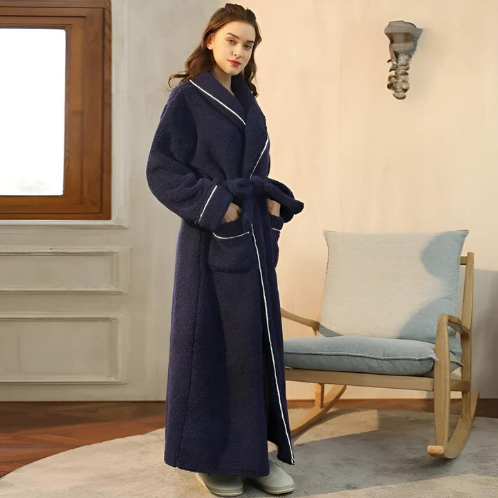 Flannel Shawl-Collar Robe colour range flat lay