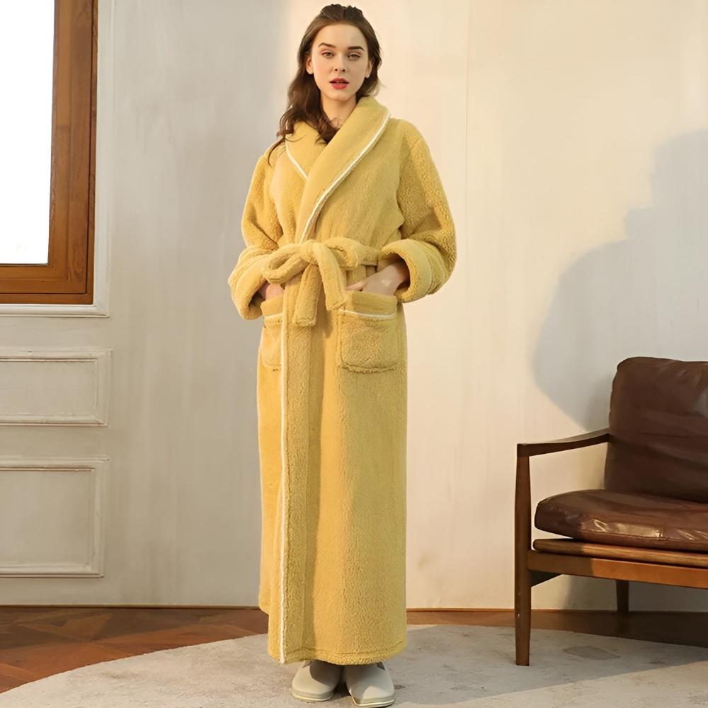 Flannel Shawl-Collar Robe belt loop detail