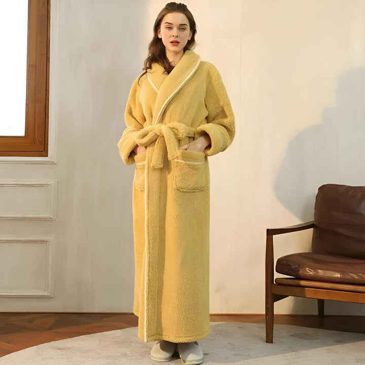 Flannel Shawl-Collar Robe belt loop detail
