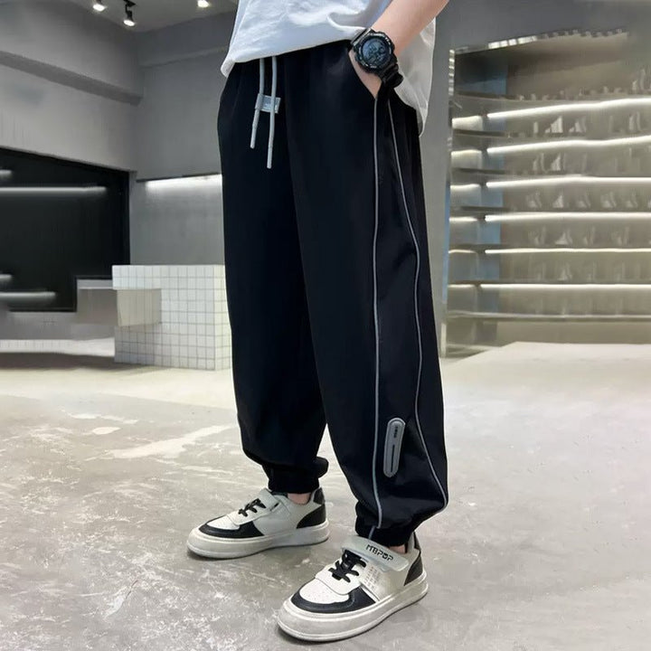Black Fleece Jogger Pants front view