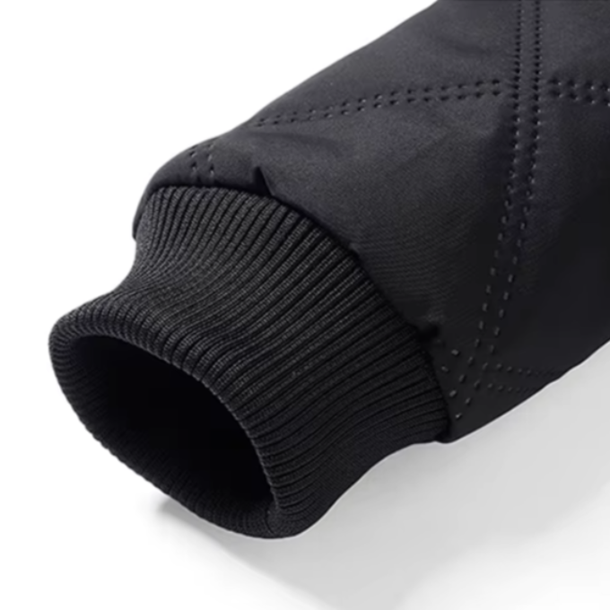 Fleece-Lined Diamond-Quilted Jacket ribbed cuff detail