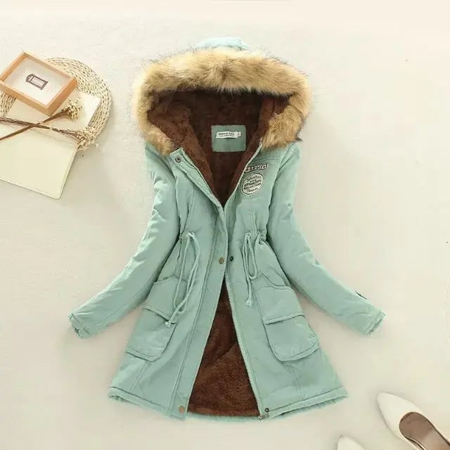 Fleece-Lined Drawstring Parka front view
