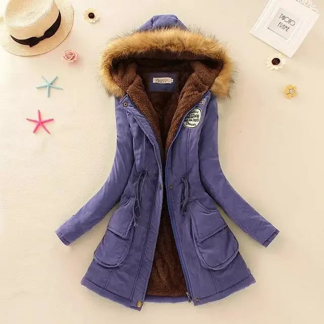 Fleece-Lined Drawstring Parka front view