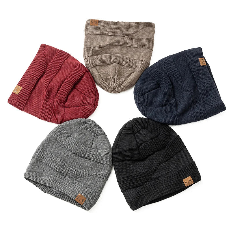 Khaki Fleece-Lined Knit Beanie worn lifestyle