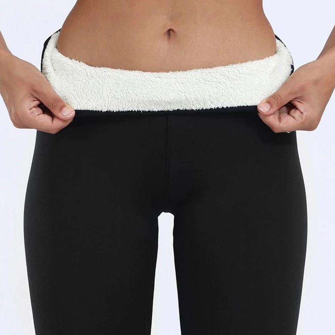 Black Fleece-Lined Thermal Leggings