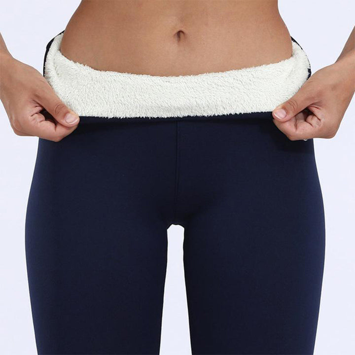 Navy Blue Fleece-Lined Thermal Leggings view 6