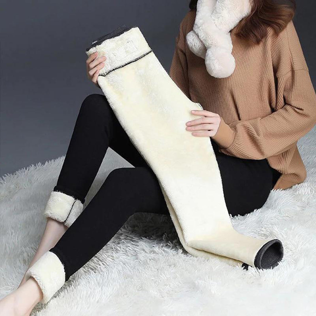 Black Fleece-Lined Thermal Leggings view 7