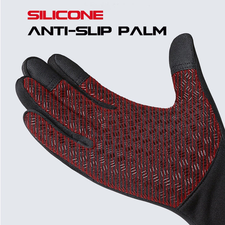 Fleece-Lined Touchscreen Winter Gloves silicone grip palm