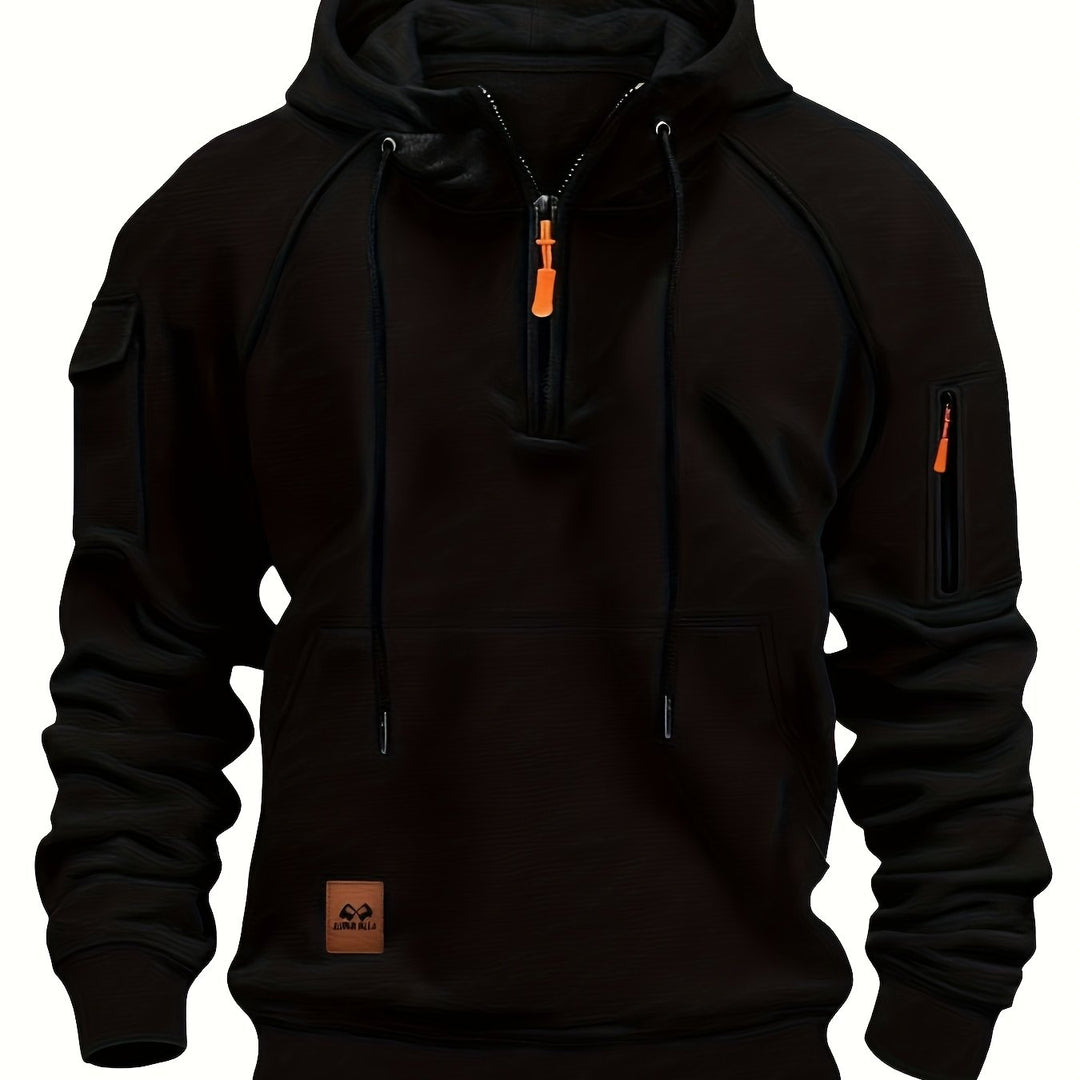 Black Fleece Quarter Zip Hoodie