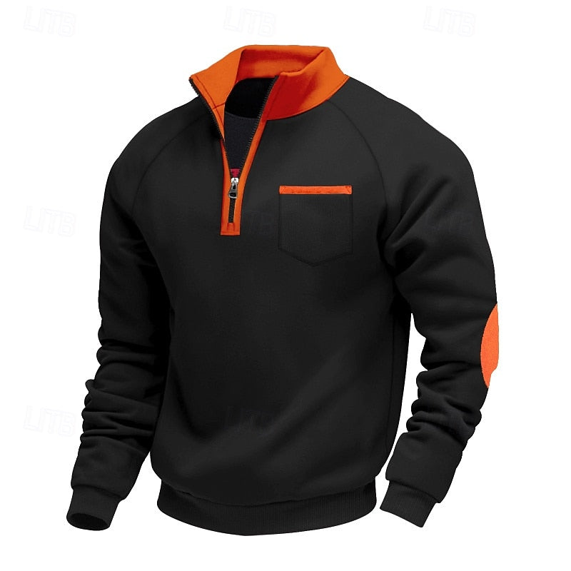 Black Fleece Quarter-Zip Sweatshirt front view